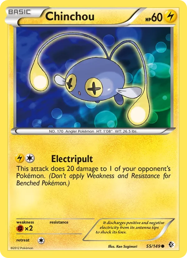 Chinchou 55/149 Boundaries Crossed Pokémon card