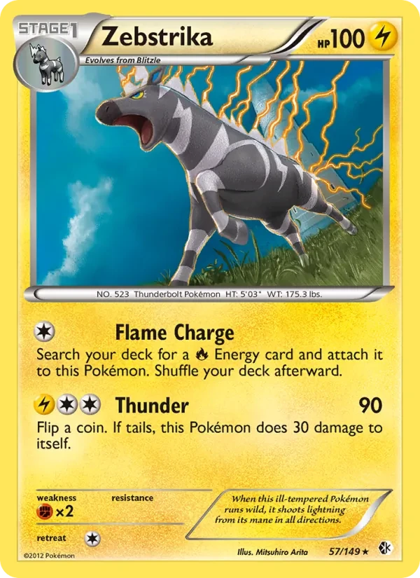 Zebstrika 57/149 Boundaries Crossed Pokémon card