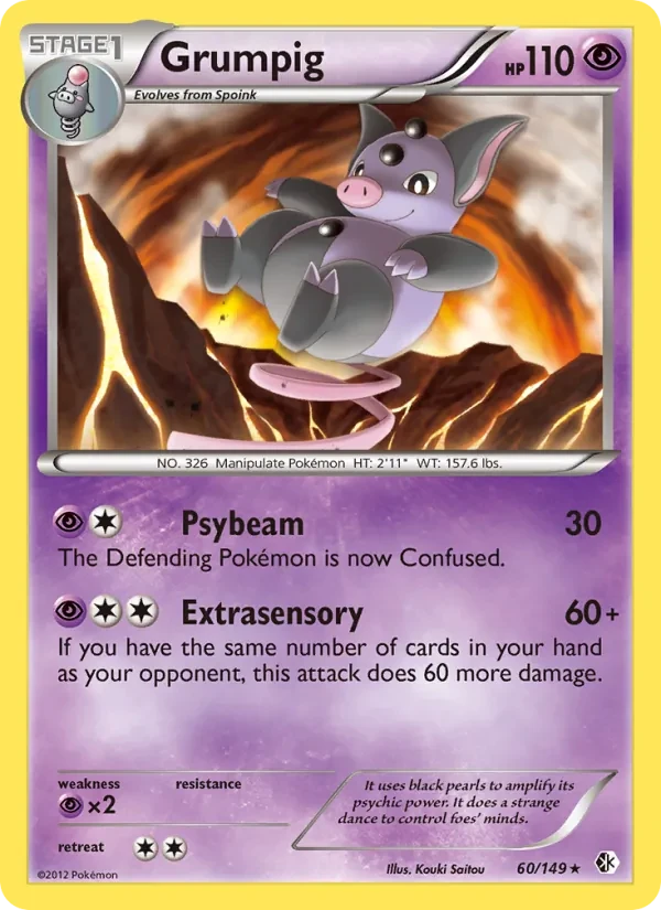 Grumpig 60/149 Boundaries Crossed Pokémon card
