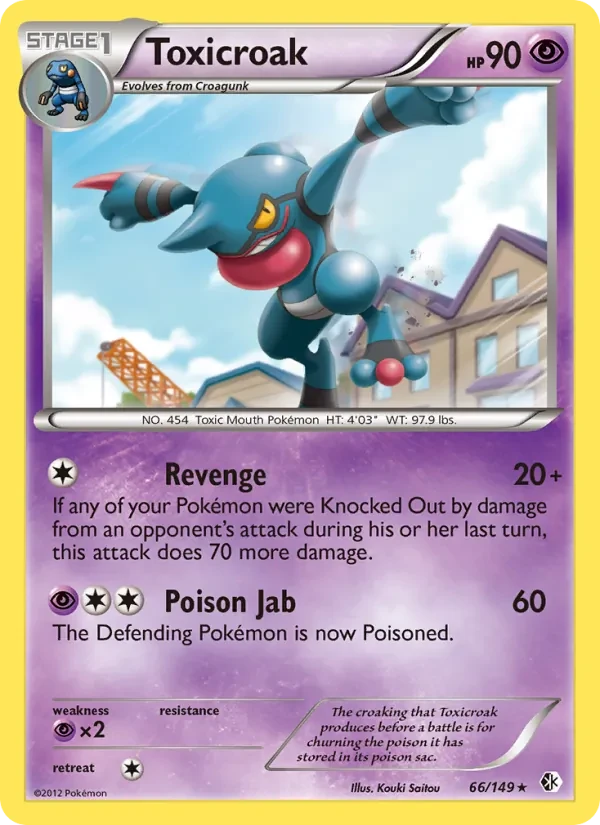 Toxicroak 66/149 Boundaries Crossed Pokémon card
