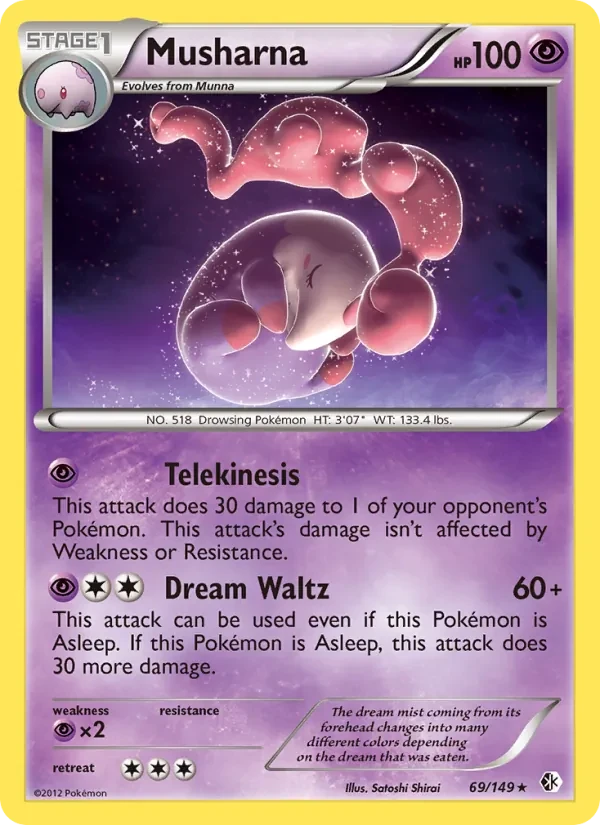 Musharna 69/149 Boundaries Crossed Pokémon card