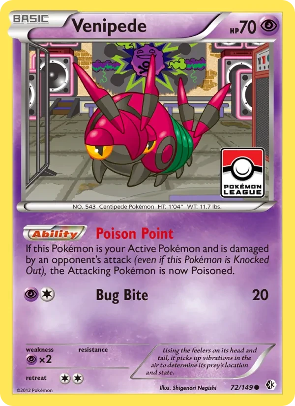 Venipede 72/149 Boundaries Crossed Pokémon Karte