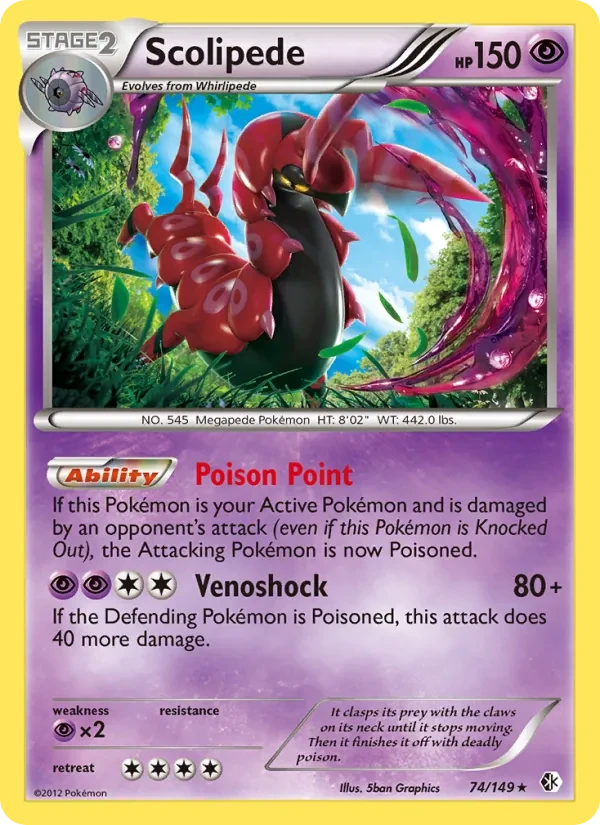 Scolipede 74/149 Boundaries Crossed Pokémon Karte