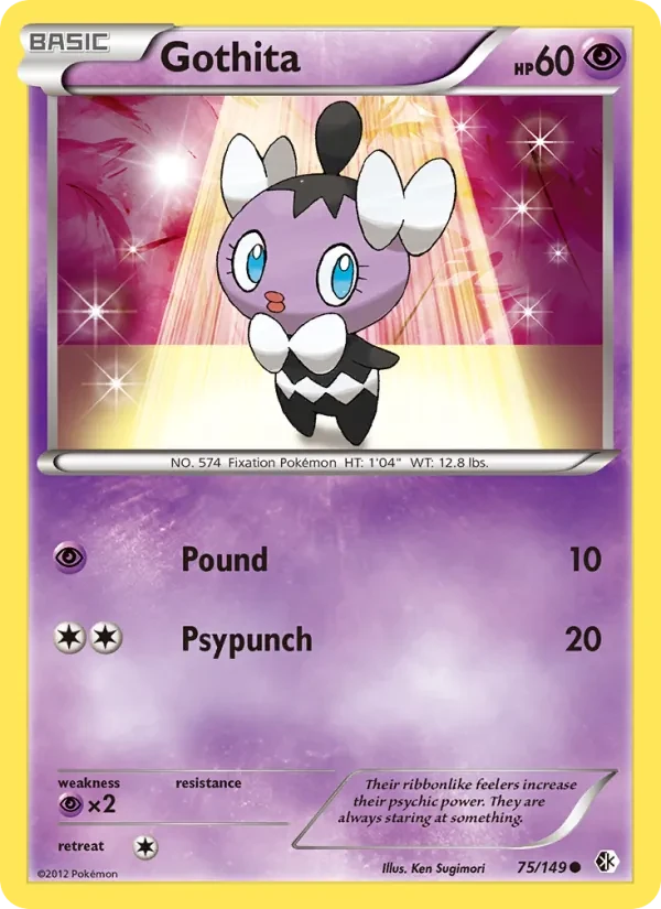 Gothita 75/149 Boundaries Crossed Pokémon card