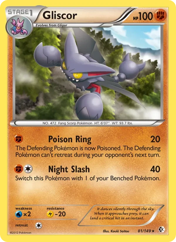 Gliscor 81/149 Boundaries Crossed Pokémon card