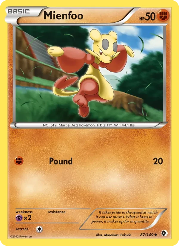 Mienfoo 87/149 Boundaries Crossed Pokémon card
