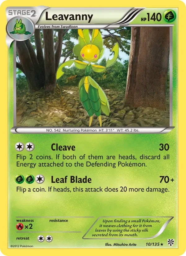 Leavanny 10/135 Plasma Storm Pokémon card