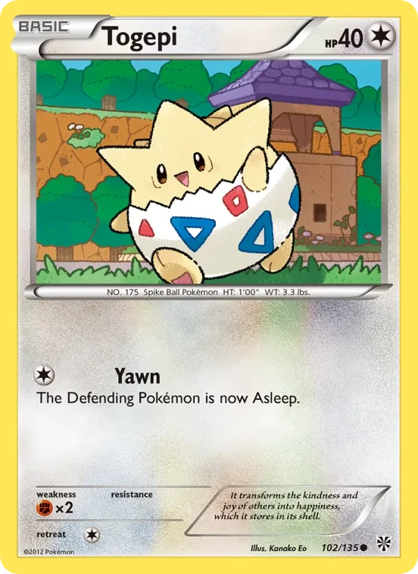 Togepi 102/135 Plasma Storm Pokémon card