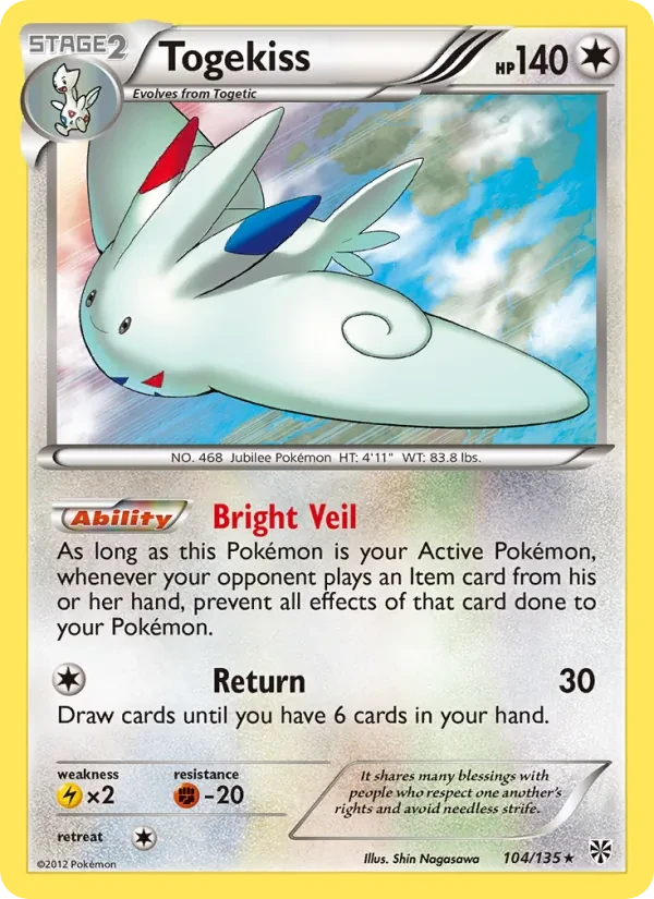 Togekiss 104/135 Plasma Storm Pokémon card