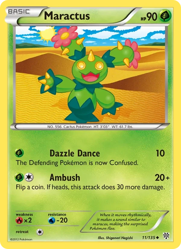 Maractus 11/135 Plasma Storm Pokémon card