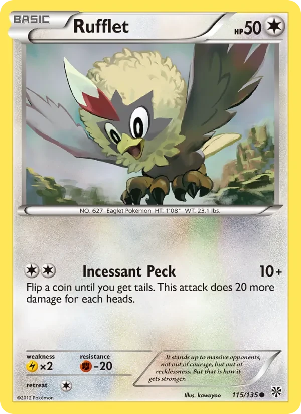 Rufflet 115/135 Plasma Storm Pokémon card