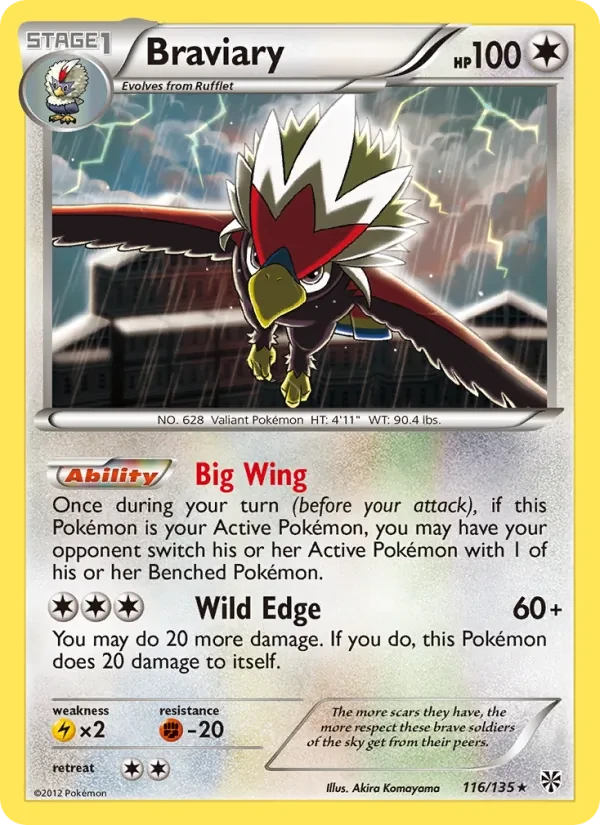 Braviary 116/135 Plasma Storm Pokémon card