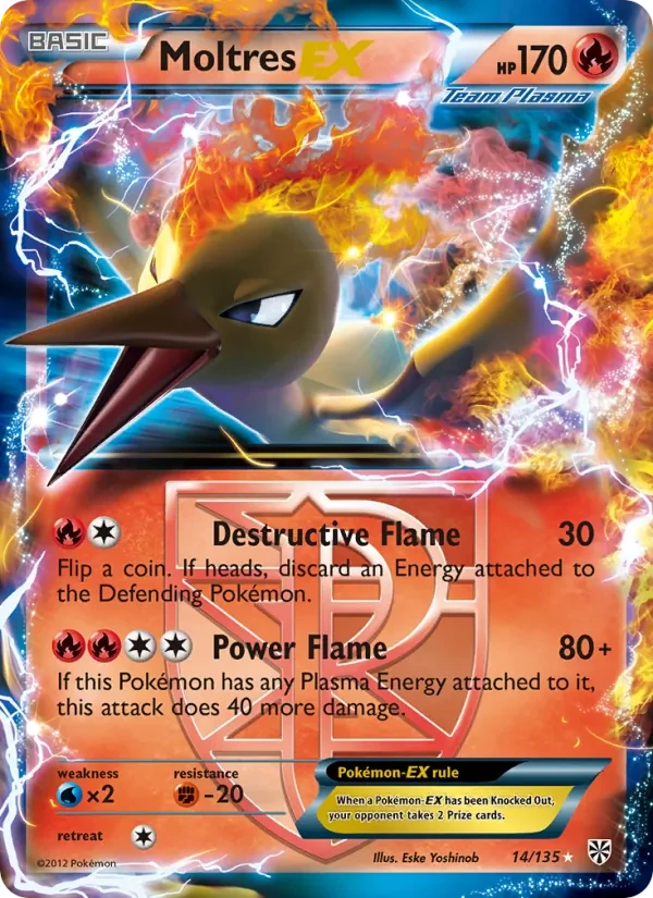 Moltres-EX 14/135 Plasma Storm Pokémon card