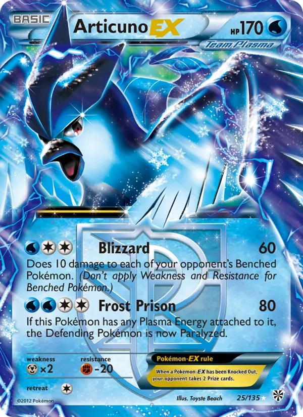 Articuno-EX 25/135 Plasma Storm Pokémon card