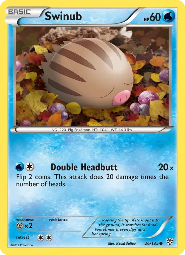 Swinub 26/135 Plasma Storm Pokémon card