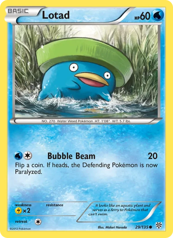 Lotad 29/135 Plasma Storm Pokémon card