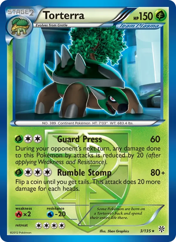 Torterra 3/135 Plasma Storm Pokémon Karte