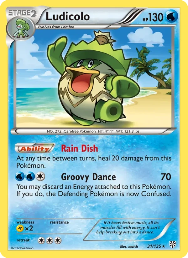 Ludicolo 31/135 Plasma Storm Pokémon card