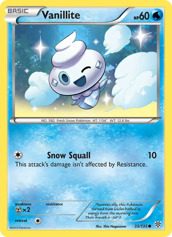 Vanillite 35/135 Plasma Storm Pokémon card