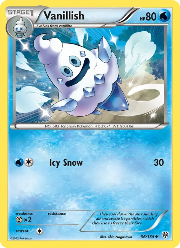 Vanillish 36/135 Plasma Storm Pokémon Karte