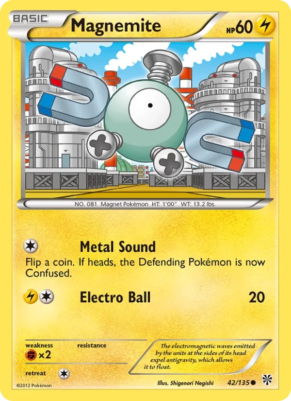 Magnemite 42/135 Plasma Storm Pokémon card