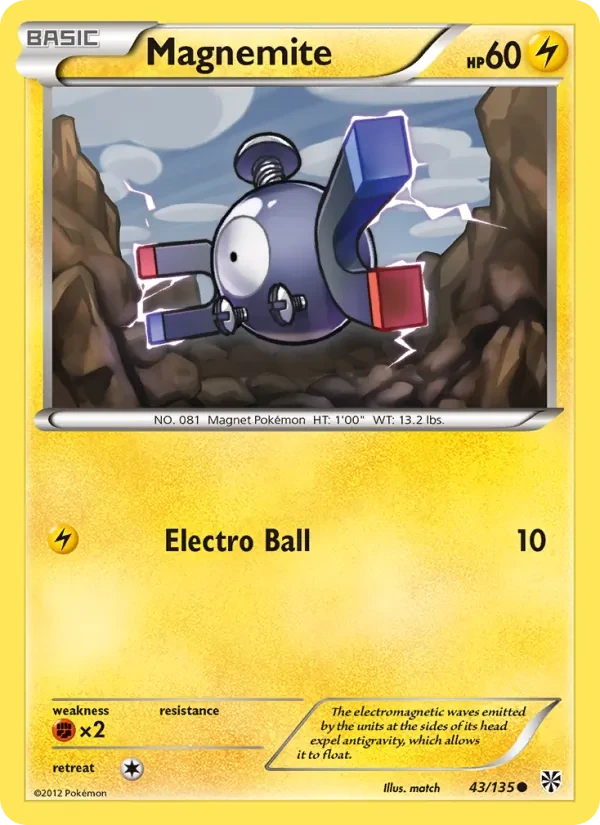Magnemite 43/135 Plasma Storm Pokémon card