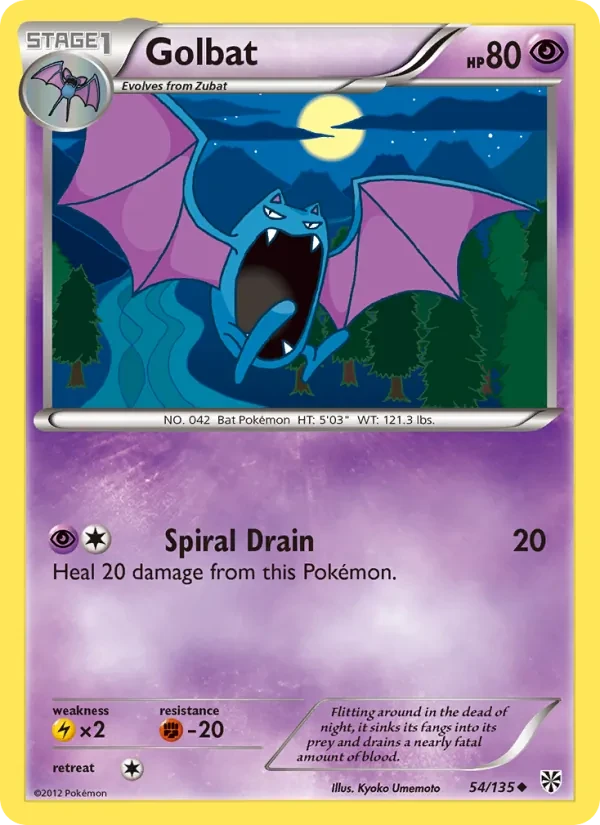 Golbat 54/135 Plasma Storm Pokémon card