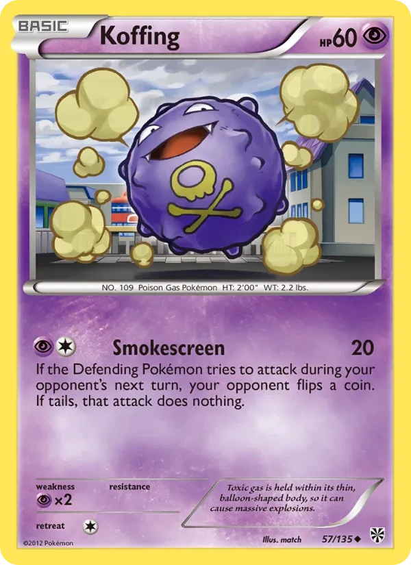 Koffing 57/135 Plasma Storm Pokémon card