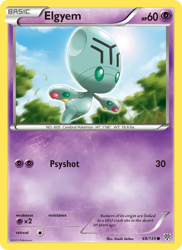 Elgyem 68/135 Plasma Storm Pokémon card