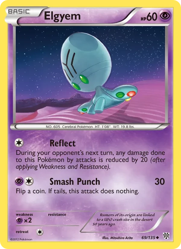 Elgyem 69/135 Plasma Storm Pokémon card