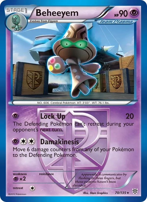 Beheeyem 70/135 Plasma Storm Pokémon card