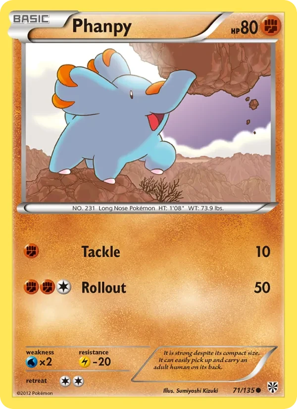 Phanpy 71/135 Plasma Storm Pokémon card