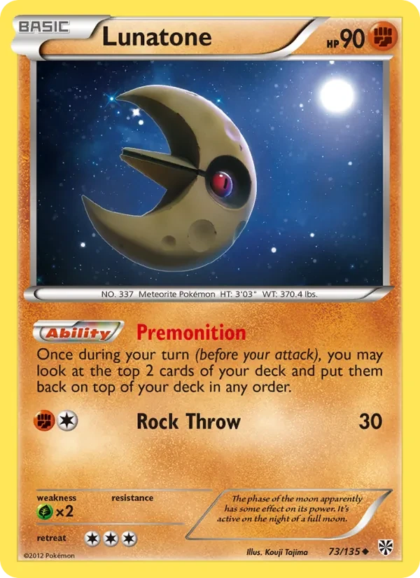 Lunatone 73/135 Plasma Storm Pokémon card