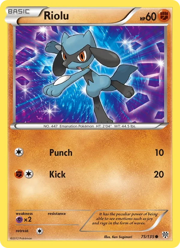 Riolu 75/135 Plasma Storm Pokémon card