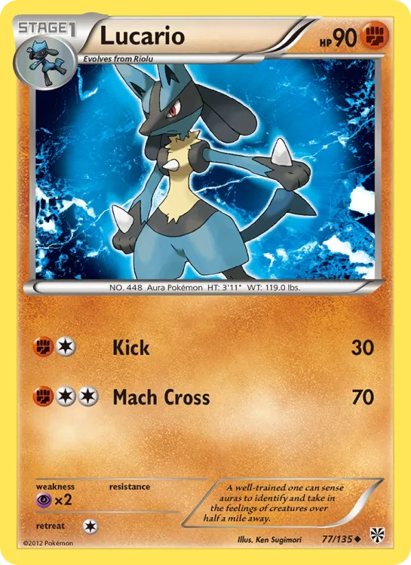 Lucario 77/135 Plasma Storm Pokémon card