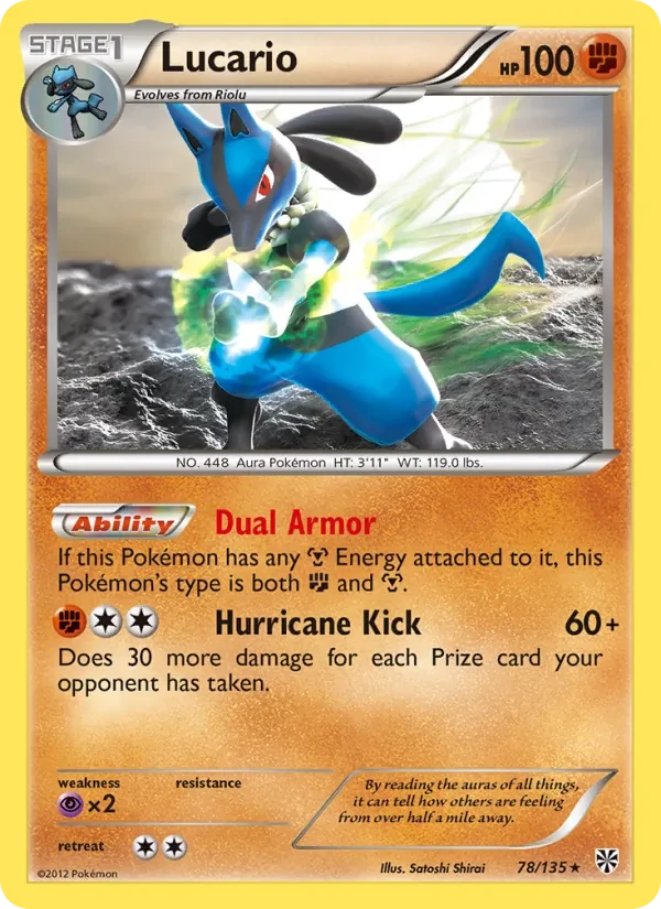 Lucario 78/135 Plasma Storm Pokémon card