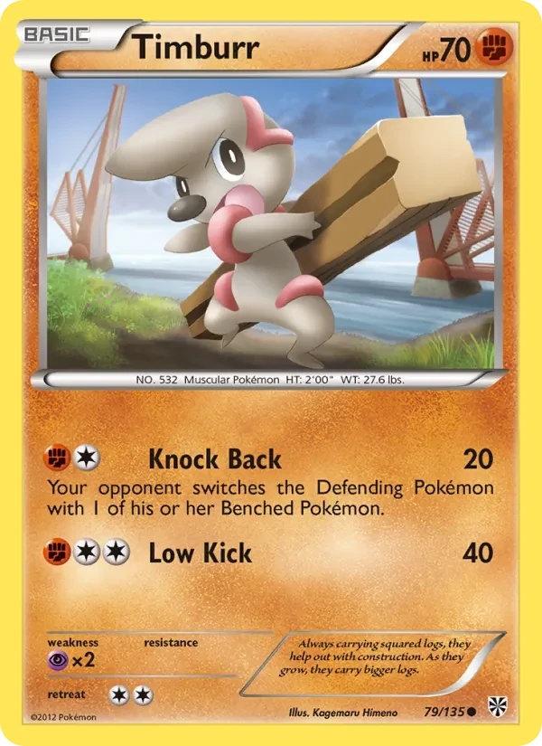 Timburr 79/135 Plasma Storm Pokémon card