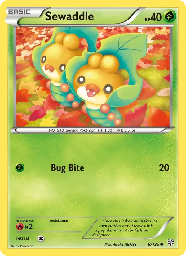 Sewaddle 8/135 Plasma Storm Pokémon card