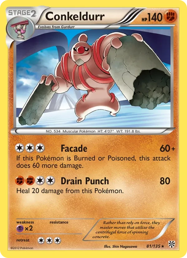 Conkeldurr 81/135 Plasma Storm Pokémon card