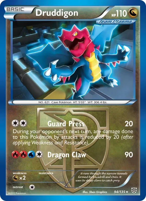 Druddigon 94/135 Plasma Storm Pokémon card