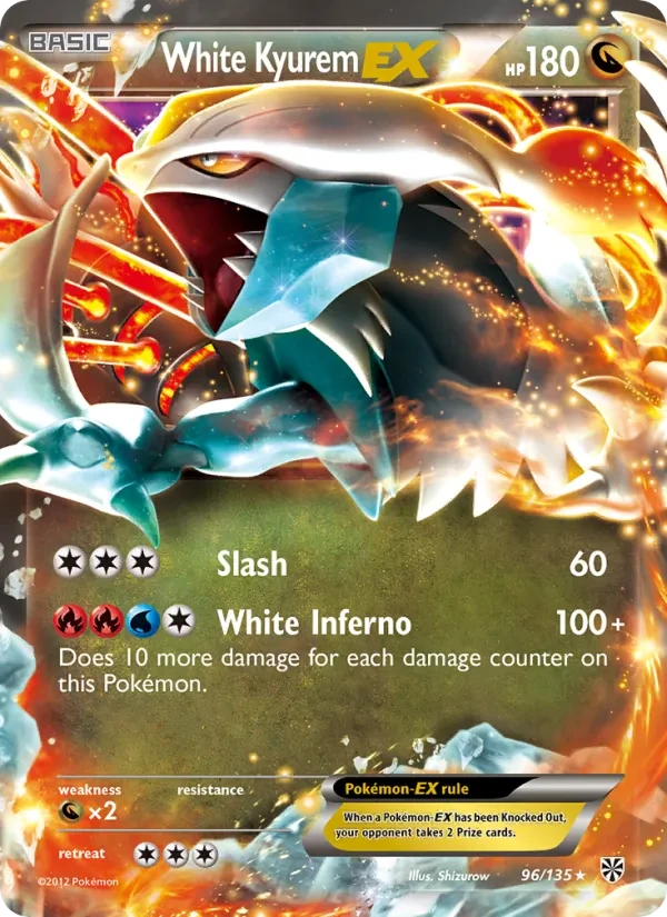 White Kyurem-EX 96/135 Plasma Storm Pokémon card