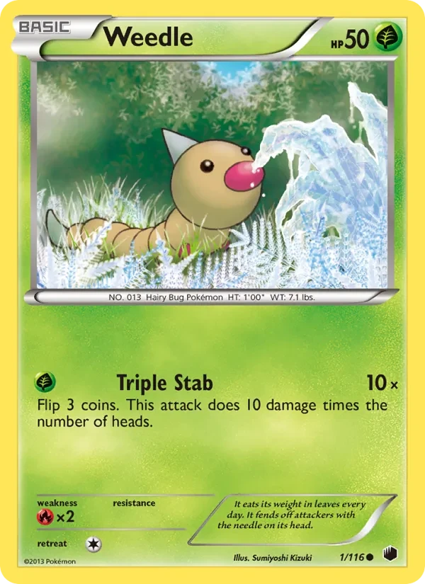 Weedle 1/116 Plasma Freeze Pokémon card