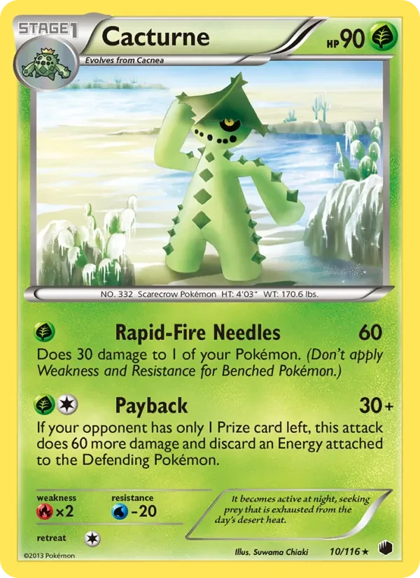 Cacturne 10/116 Plasma Freeze Pokémon card
