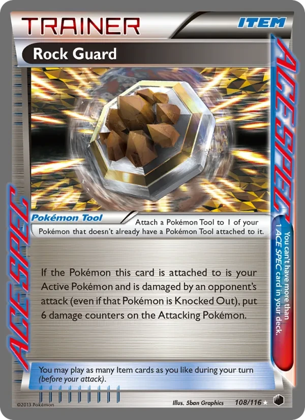 Rock Guard 108/116 Plasma Freeze Pokémon card