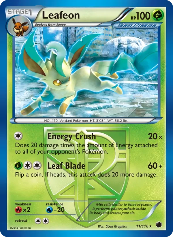 Leafeon 11/116 Plasma Freeze Pokémon card