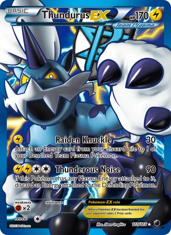 Thundurus-EX 110/116 Plasma Freeze Pokémon card