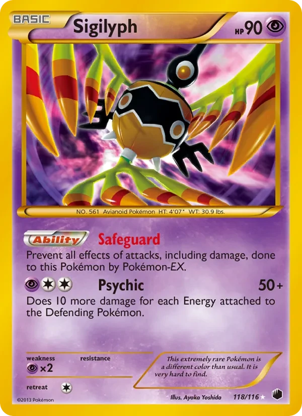 Sigilyph 118/116 Plasma Freeze Pokémon card