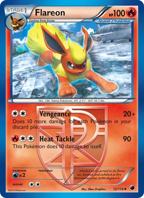 Flareon 12/116 Plasma Freeze Pokémon card