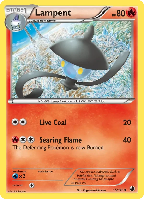 Lampent 15/116 Plasma Freeze Pokémon card