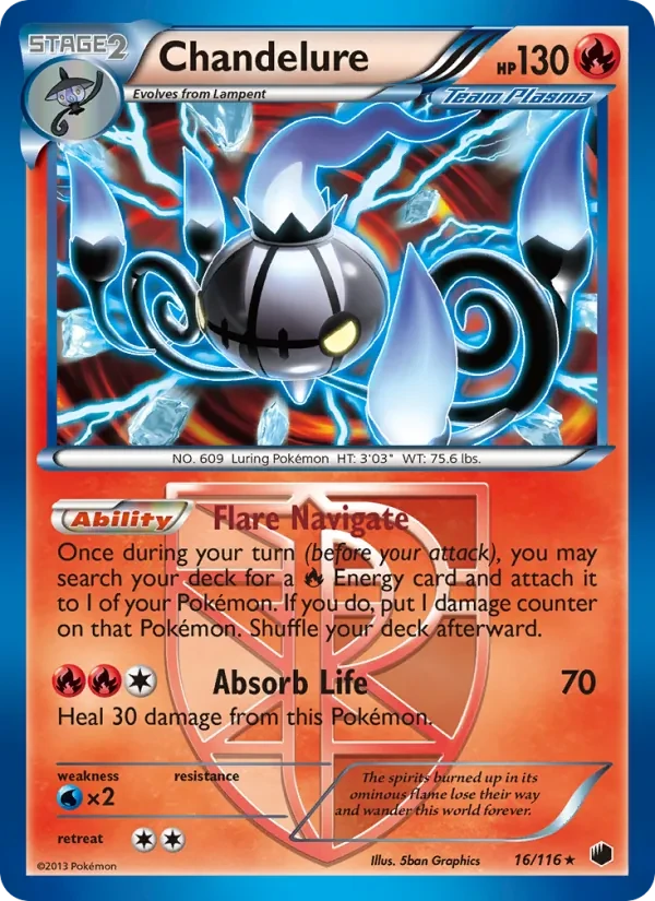 Chandelure 16/116 Plasma Freeze Pokémon Karte